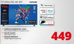 Comet TCl TV Ultra HD 4K 65" offerta