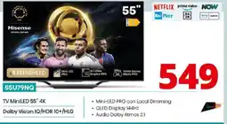 Comet Hisense TV MiniLED 55" 4K Dolby Vision IQ/HDR 10+/HLG offerta
