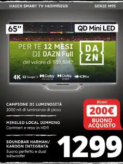Comet HAIER SMART TV H65M95EUX SERIE M95 offerta