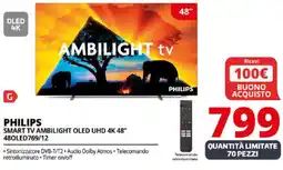 Comet PHILIPS SMART TV AMBILIGHT OLED UHD 4K 48" 480LED769/12 offerta
