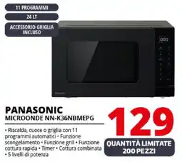 Comet PANASONIC MICROONDE NN-K36NBMEPG offerta
