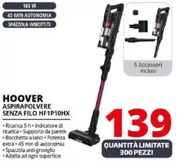 Comet HOOVER ASPIRAPOLVERE SENZA FILO HF1P10HX offerta
