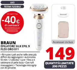 Comet BRAUN EPILATORE SILK EPIL 9 ,90 FLEX ORO 011 offerta