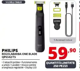 Comet PHILIPS REGOLABARBA ONE BLADE QP6542/15 offerta