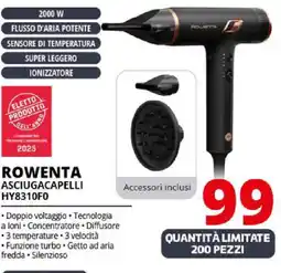 Comet ROWENTA ASCIUGACAPELLI 90 HY8310FO offerta