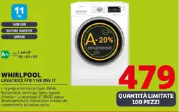 Comet WHIRLPOOL LAVATRICE FFB 1148 BSV IT offerta