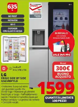 Comet LG FRIGO SIDE BY SIDE GSGV80PYLD offerta