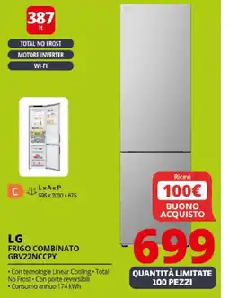 Comet LG FRIGO COMBINATO GBV22NCCPY offerta