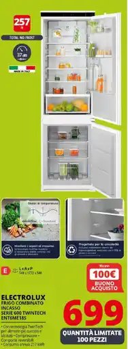 Comet ELECTROLUX FRIGO COMBINATO INCASSO SERIE 600 TWINTECH ENT6ME18S offerta