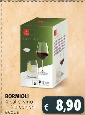 Deco Supermercati Bormioli 4 calici vino + 4 bicchieri acqua offerta