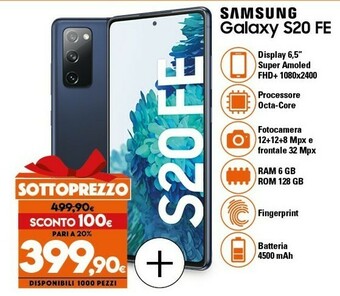 Galaxy s20 fe 5g sm-g781b 16,5 cm (6.5") android 10.0 usb tipo-c 128 gb 4500 mah blu marino