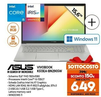 Expert Vivobook k513ea-bn2905w offerta