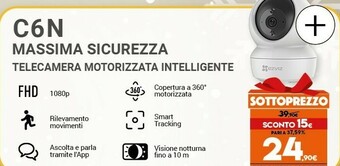 Expert Ezviz c6n telecamera wi-fi motorizzata per interno con vista a 360° offerta