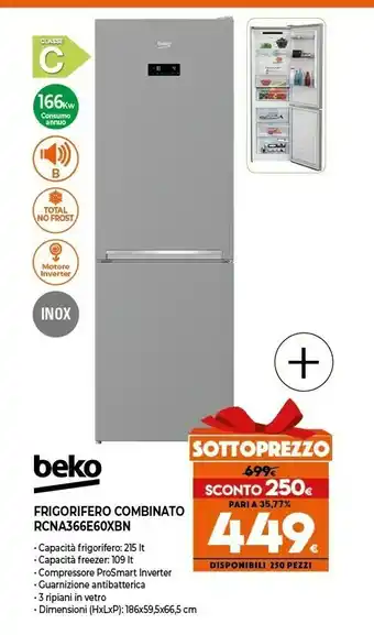 Expert Rcna366e60xbn frigorifero con congelatore libera installazione 324 l c metallico offerta