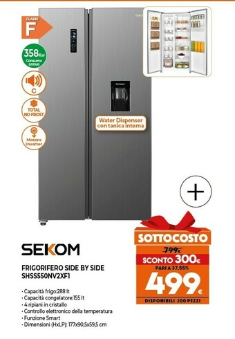 Expert Sekom frigorifero side by side shss550nv2xf1 offerta