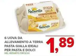 Todis 6 uova da allevamento a terra pasta gialla ideali per pasta e dolci offerta