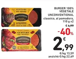 Spazio Conad Burger 100% vegetale UNCONVENTIONAL offerta