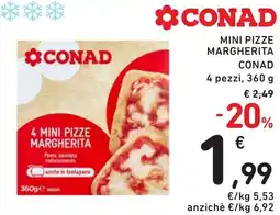 Spazio Conad Mini pizze margherita CONAD offerta