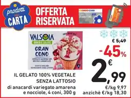 Spazio Conad Il gelato 100% vegetale senza lattosio VALSOIA offerta
