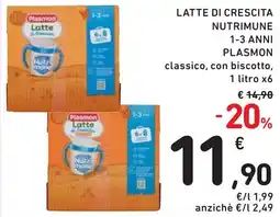 Spazio Conad Latte di crescita nutrimune 1-3 anni PLASMON offerta