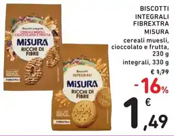 Spazio Conad Biscotti integrali fibrextra MISURA offerta