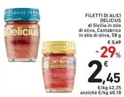 Spazio Conad Filetti di alici DELICIUS offerta