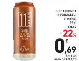 Spazio Conad Birra bionda 11 PARALLELI offerta
