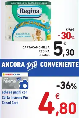 Spazio Conad Cartacamomilla REGINA 8 rotoli offerta