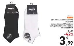 Spazio Conad Set 3 calze corte uomo DIADORA offerta