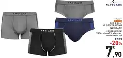 Spazio Conad Set 2 slip 0 2 boxer uomo NAVIGARE offerta