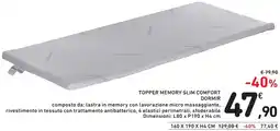 Spazio Conad Topper memory slim comfort DORMIR offerta