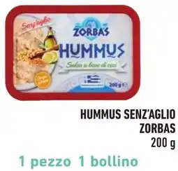 Spazio Conad Hummus senz'aglio ZORBAS offerta