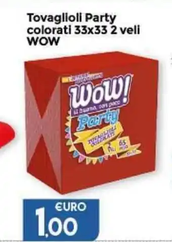 Marketpiù WOW Tovaglioli Party colorati 33x33 2 veli offerta