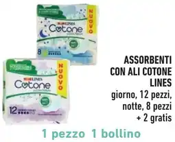 Spazio Conad Assorbenti con ali cotone LINES offerta