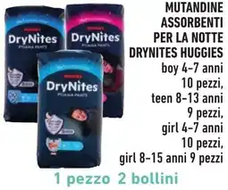 Spazio Conad Mutandine assorbenti per la notte DRYNITES HUGGIES offerta