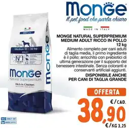 Spazio Conad MONGE Natural superpremium medium adult ricco in pollo offerta
