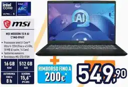 Unieuro msi MSI MODERN 15 H AI C1MG-096IT offerta