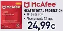 Unieuro Mcafee total protection offerta