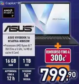 Unieuro ASUS VIVOBOOK 16 M1607KA-MB053W offerta