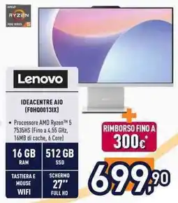 Unieuro Lenovo IDEACENTRE AIO (FOHQ0013IX) offerta