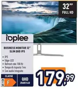 Unieuro ioplee BUSINESS MONITOR 32” SLIM QHD IPS offerta