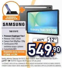 Unieuro SAMSUNG TAB S10 FE offerta
