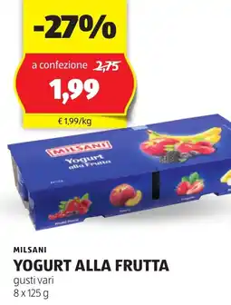 ALDI Milsani yogurt alla frutta offerta