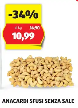 ALDI Anacardi sfusi senza sale offerta