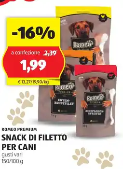 ALDI Romeo premium snack di filetto per cani offerta
