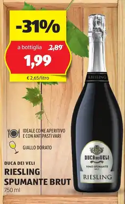 ALDI Duca dei veli riesling spumante brut offerta