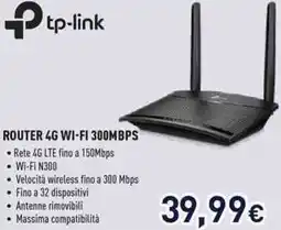 Unieuro ROUTER 4G WI-FI 300MBPS offerta