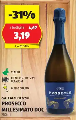 ALDI Calle degli specchi prosecco millesimato DOC offerta