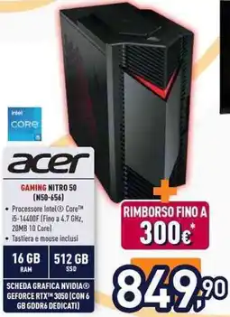 Unieuro acer GAMING NITRO 50 (N50-656) offerta
