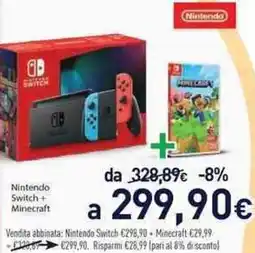 Unieuro Nintendo Switch+ Minecraft offerta
